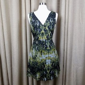 Jack. Green Printed Sleeveless A-Line Dress